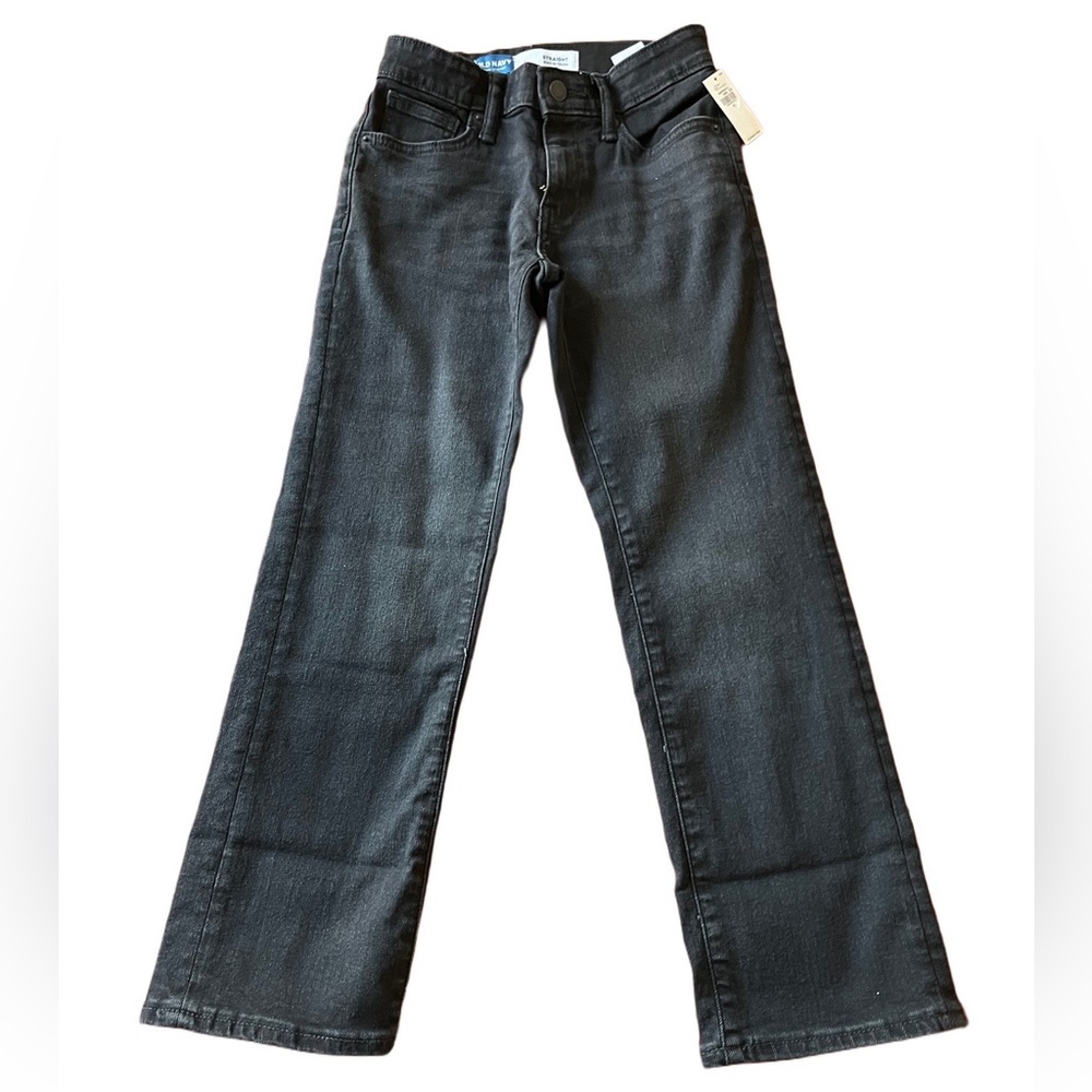 OLD NAVY Straight-Leg Built-In Flex Black washout Jeans for Boy Size 8